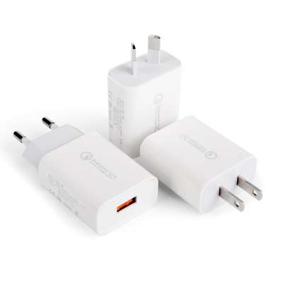 18W QC3.0 USB Quick Charger Support Fast Charge Adapter EU/US/AU Plug for iPhone HUAWEI SAMSUNG Wall Charger